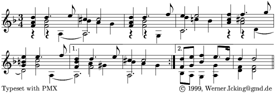 Duarte, score theme for guitar solo - 09kB