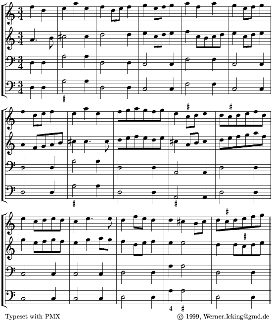 Falconiero, opening score for altro canto, Basso (viola) and Basso continuo - 23kB