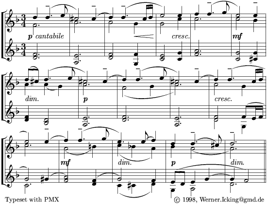 Rachmaninoff, Theme of Variations on a theme of Corelli, opening score - 20kB
