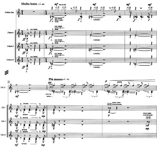 Pessina, opening score for guitar and guitarensemble - 60Kb